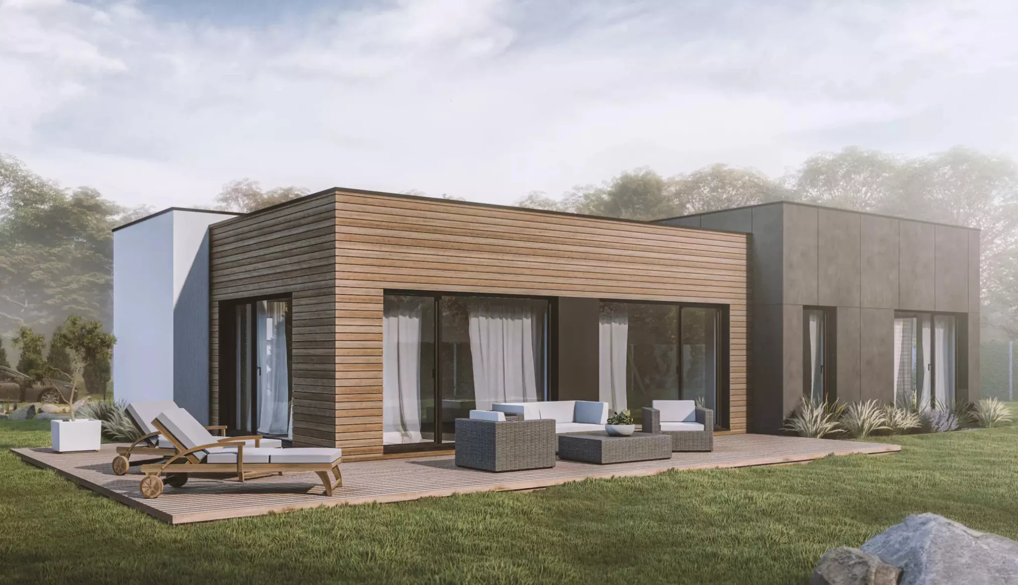 Moderní rodinná dřevostavba easyhomes.cz